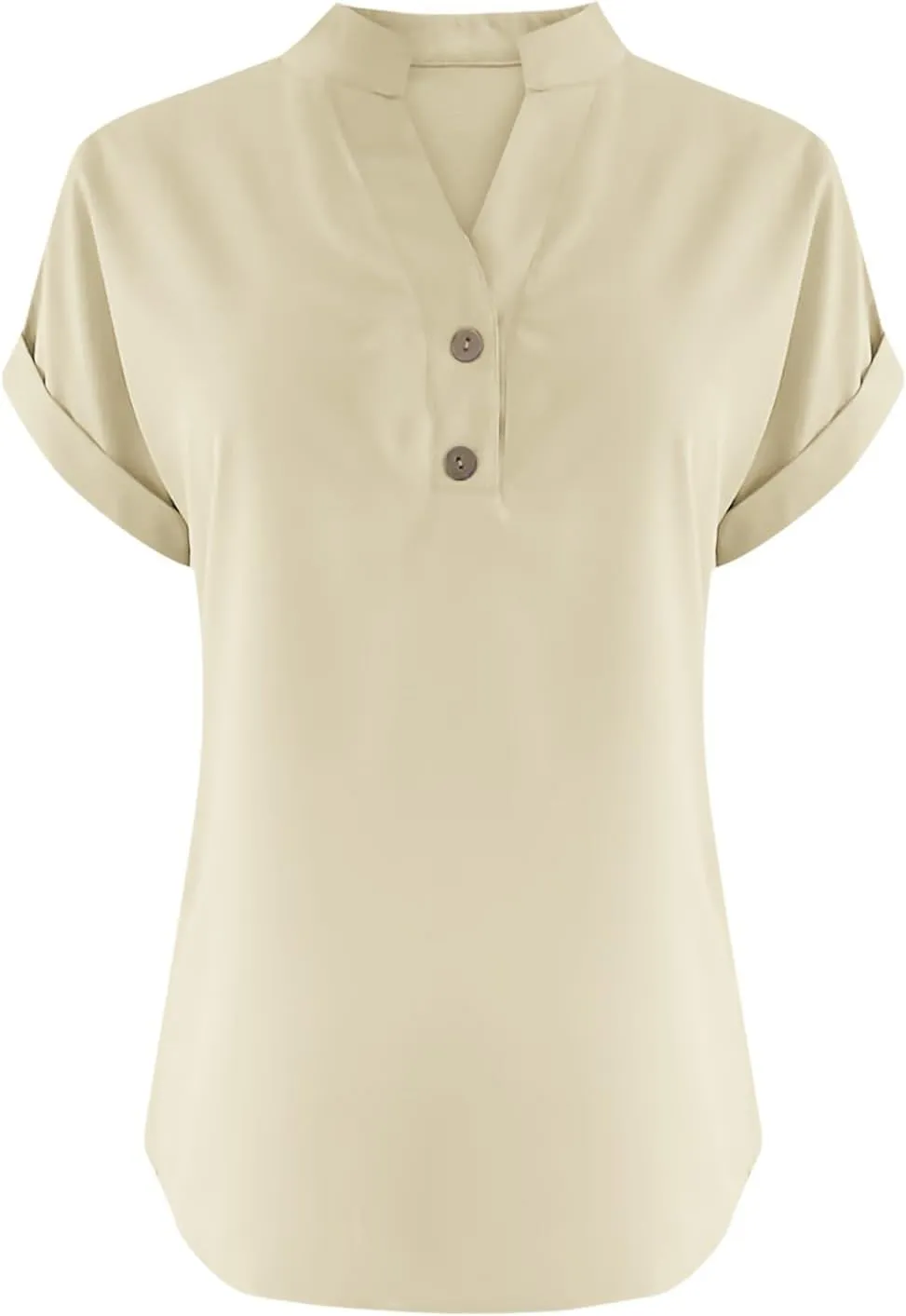 Linen Shirts for Women 2025 Summer Casual Button Down V Neck Short Sleeve Tops Comfy Trendy Business Work Blouses