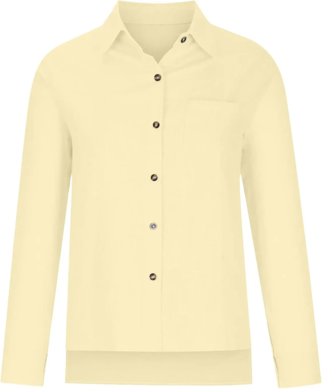 Linen Shirts for Women Down Shirt 2025 Spring Casual Long Sleeve Solid Color Shirts Loose Work Tops with Pockets