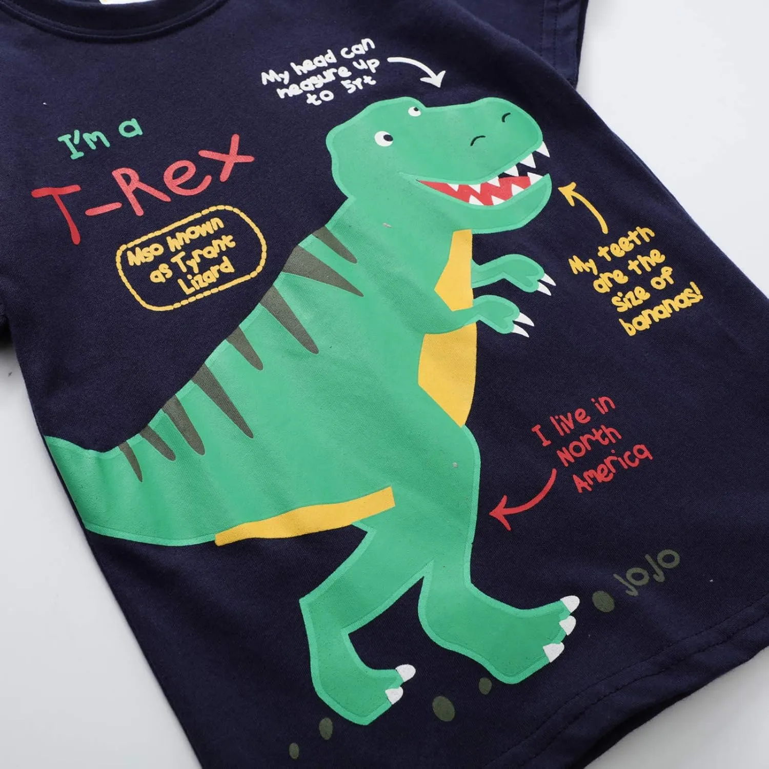 LOKTARC Boys Dinosaur T-Shirts Crewneck Short Sleeve Shirts 3-Pack Toddler Tops