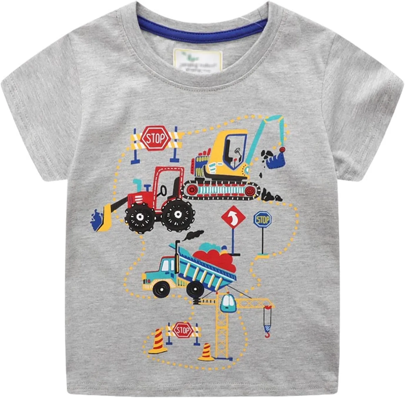 LOKTARC Boys Dinosaur T-Shirts Crewneck Short Sleeve Shirts 3-Pack Toddler Tops
