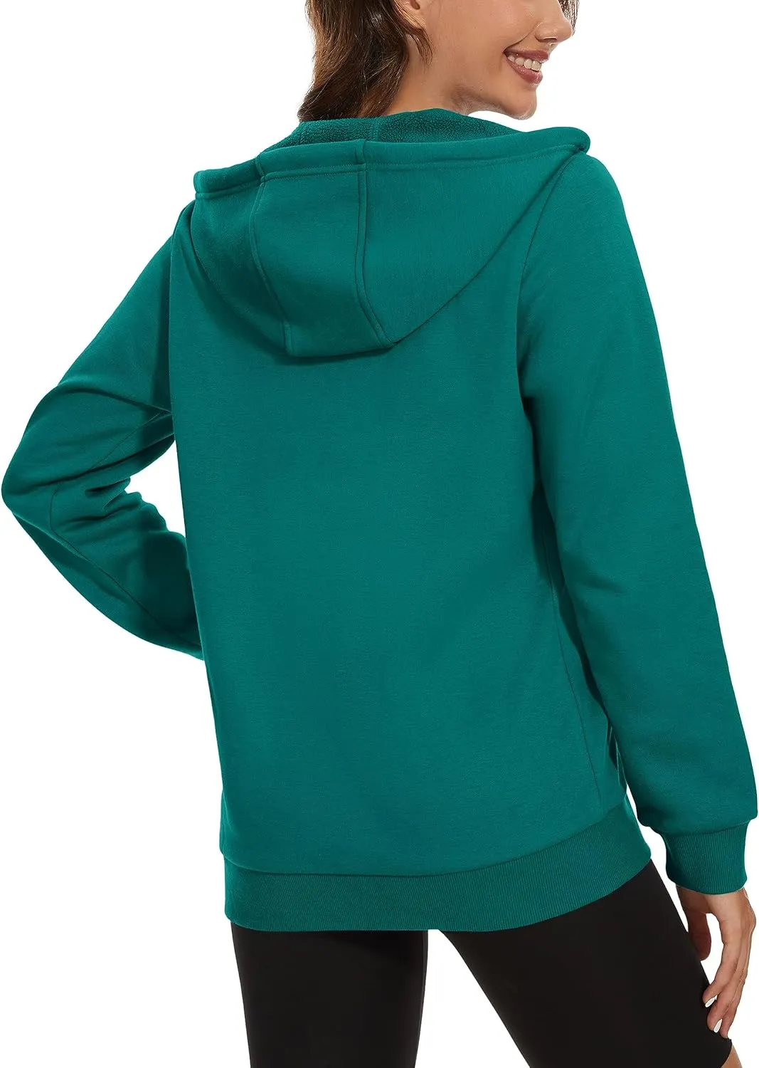 MAGCOMSEN Women's Fleece Lined Zip Up Hoodies Casual Hooded Jacket Workout Full Zip Sweatshirts Pocket Coats