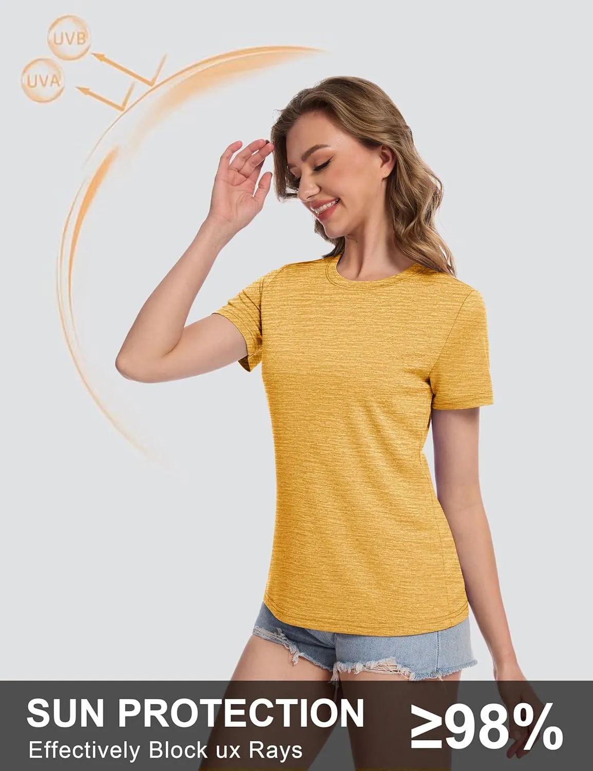 MAGCOMSEN Women's Short Sleeve T Shirts UPF 50  Sun Protection Athletic Running Workout Tee Tops