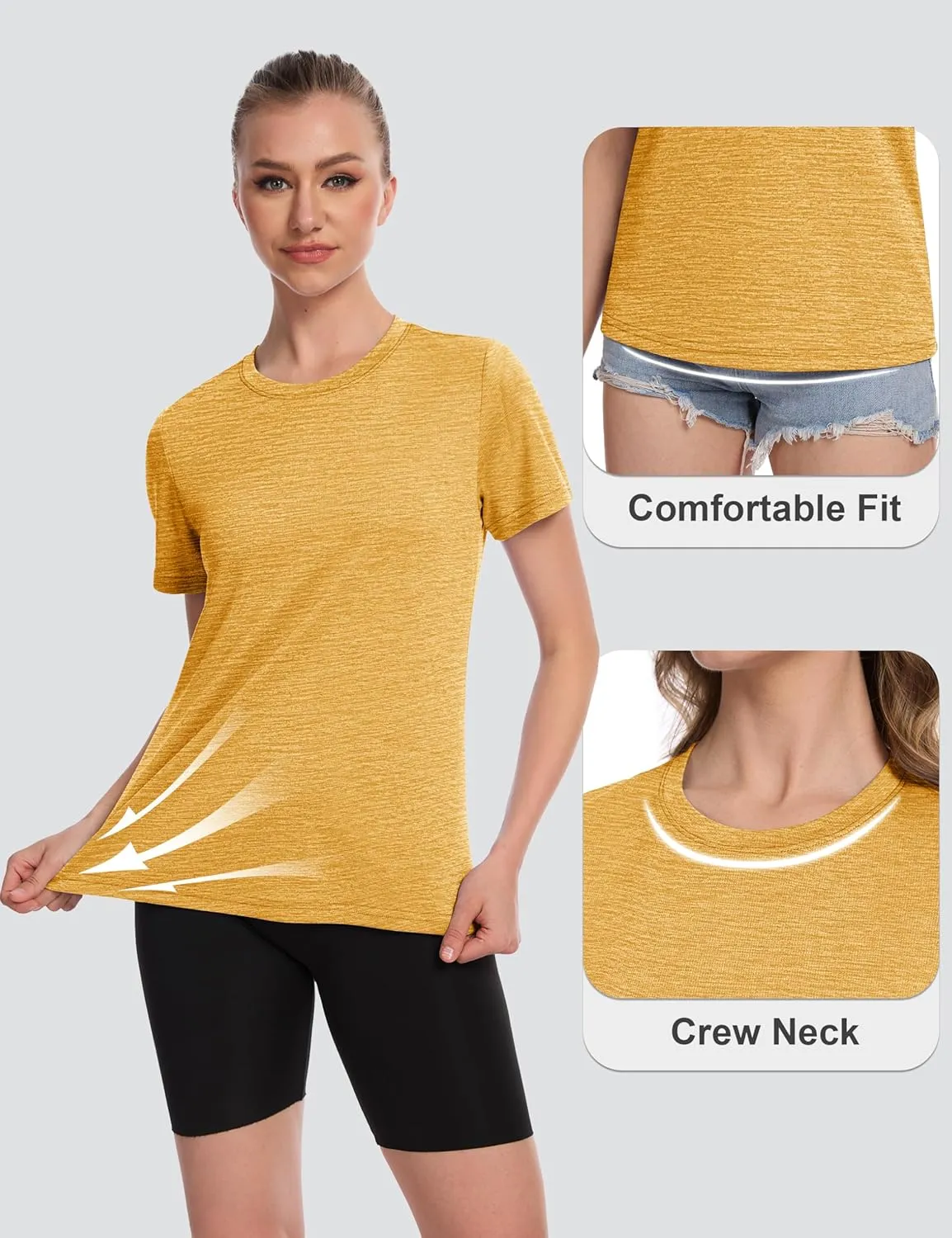 MAGCOMSEN Women's Short Sleeve T Shirts UPF 50  Sun Protection Athletic Running Workout Tee Tops