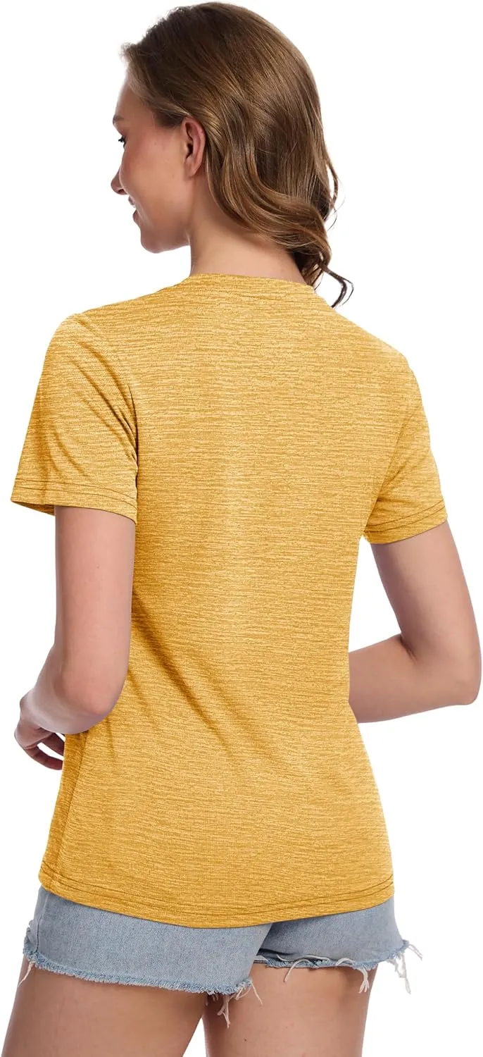 MAGCOMSEN Women's Short Sleeve T Shirts UPF 50  Sun Protection Athletic Running Workout Tee Tops