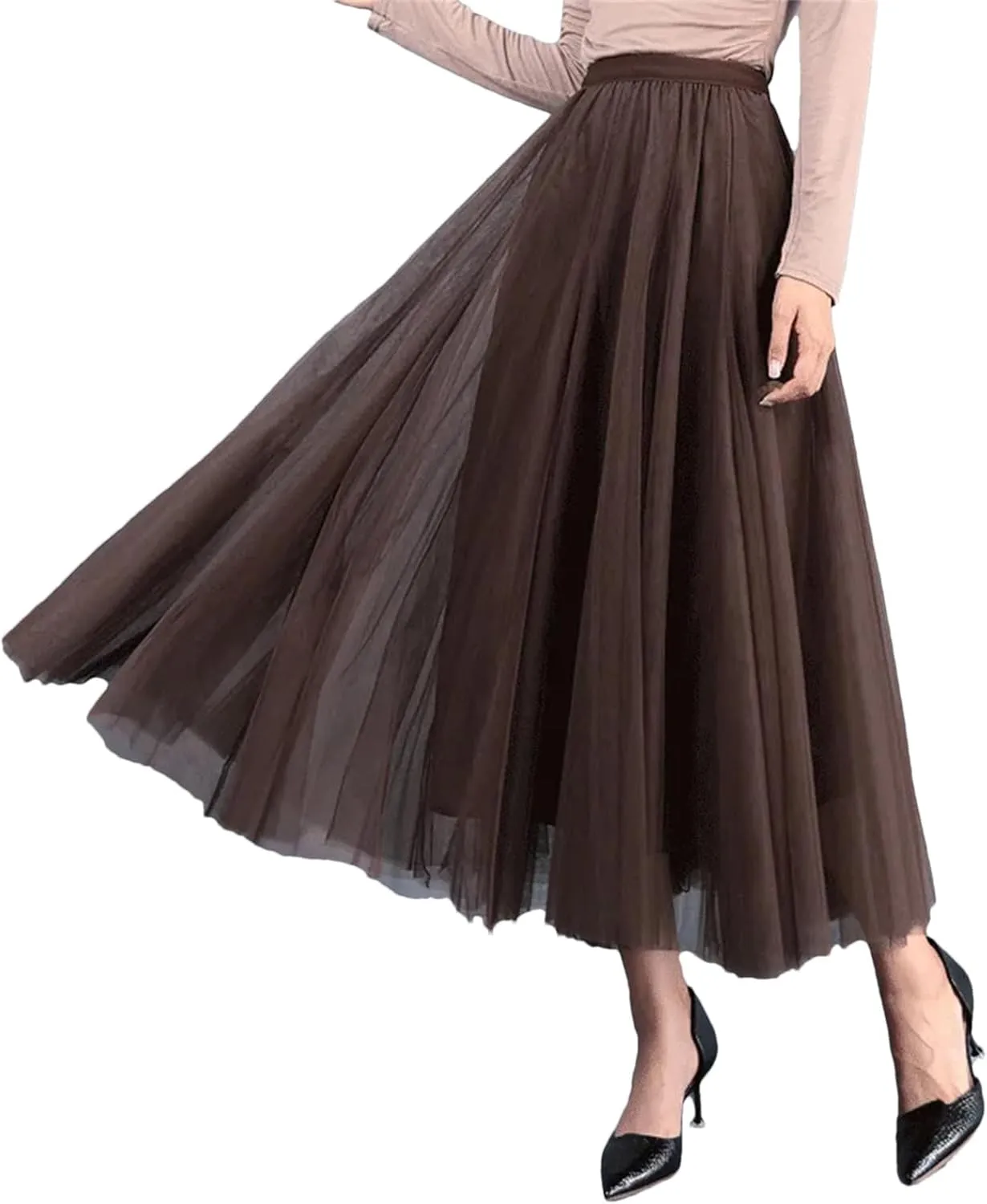 Maxi Long Skirt Spring Womens Summer Tulle Skirt Party Mesh A-Line Skirts