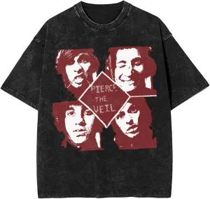 Men Women Unisex Vintage Oversized Drop Shoulder Short Sleeve T-Shirts Cool Shirts Tops