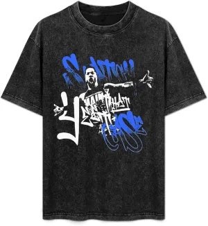 Men Women Vintage Oversized Drop Shoulder Short Sleeve T-Shirts Funny Wash Solid Tee Top