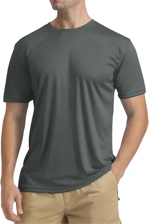 Men's Athletic Running Shirts Short Sleeve Sun T-Shirt UPF 50 Quick Dry Swim Shirts Lightweight Fishing Water Shirt