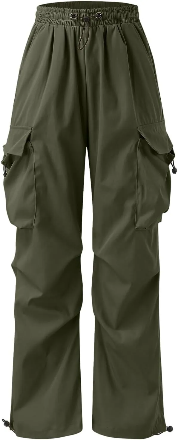 Mens Baggy Cargo Pants Trendy Casual Parachute Pants Plus Size Drawstring Sweatpants Loose Harem Joggers Streetwear