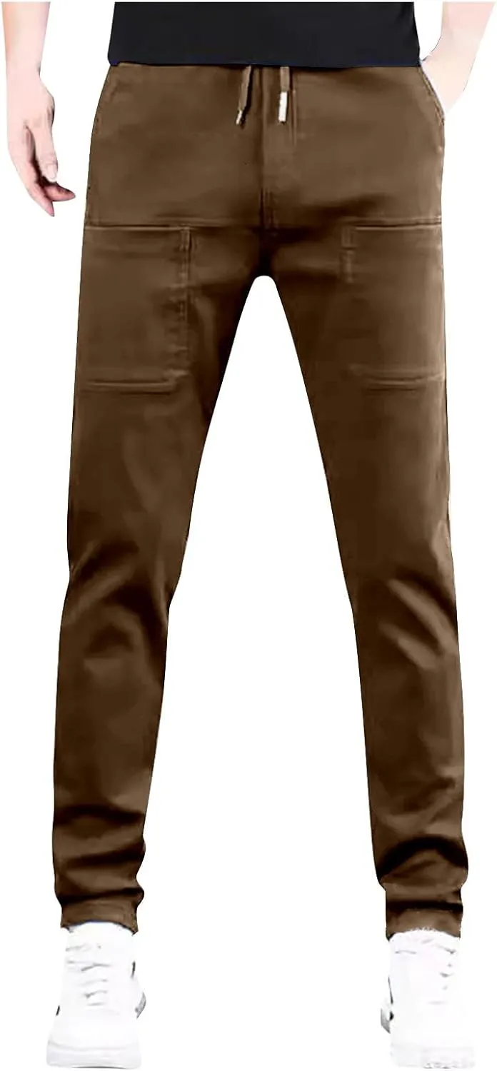 Mens Big and Tall Cargo Pants, High Stretch Multi-Pocket Durable Cargo Pants, Lightweight Tactical Water Proof Pant