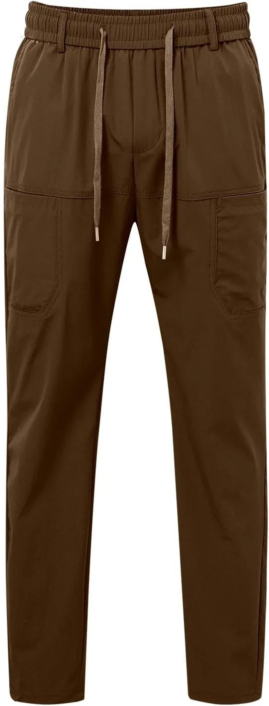 Mens Big and Tall Cargo Pants, High Stretch Multi-Pocket Durable Cargo Pants, Lightweight Tactical Water Proof Pant
