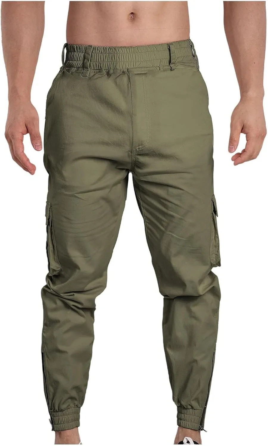 Men's Camo Jogger Pants Military Army Combat Cargo Pants Leg-Bound Tapered Casual Tactical Pants