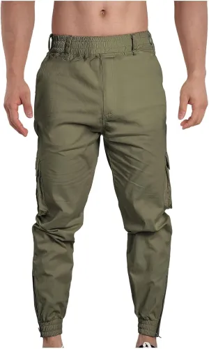 Men's Camo Jogger Pants Military Army Combat Cargo Pants Leg-Bound Tapered Casual Tactical Pants