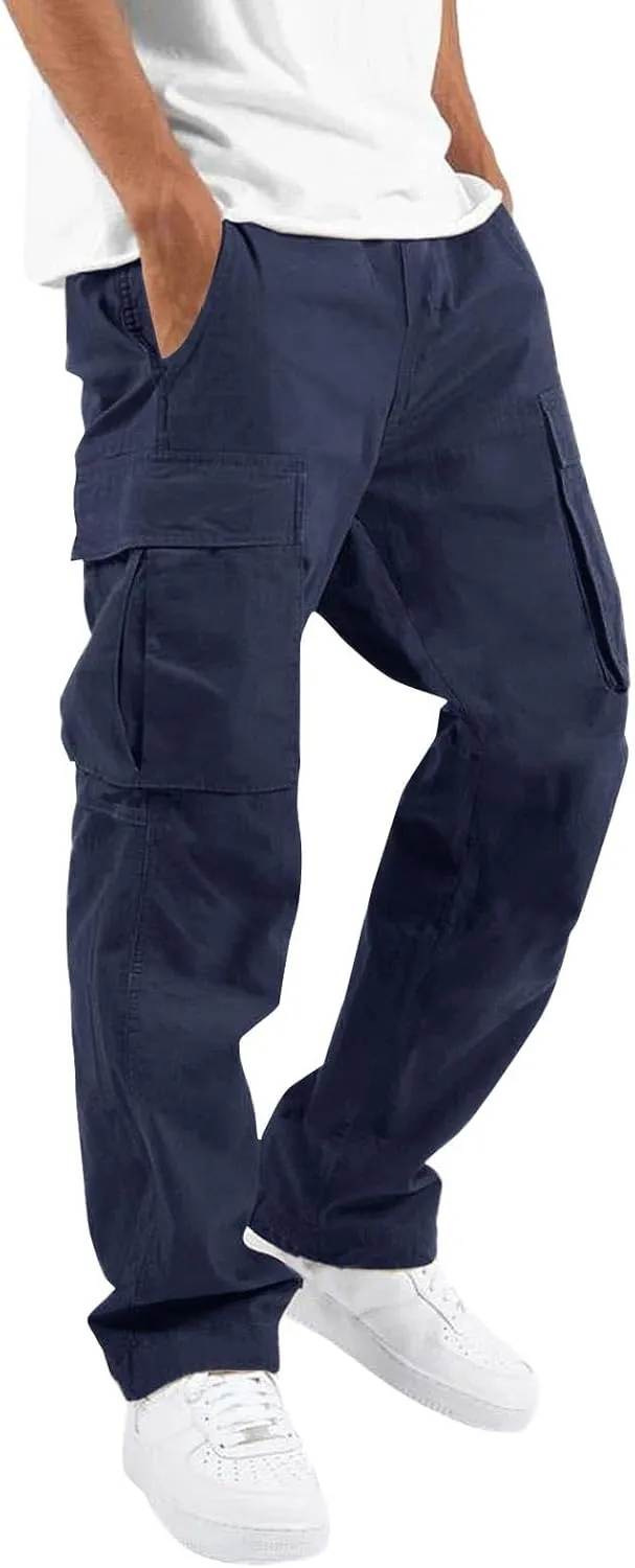 Mens Cargo Pants Khaki Cotton Pants Men Multi Pocket Cargo Pants for Men Extreme Motion Pants for Men Casual Men