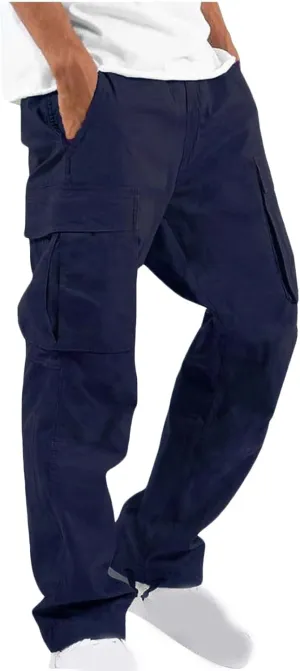 Mens Cargo Pants Lightweight Work Pants Straight Leg Sweatpants Casual Loose Fit Joggers Workout Sport Athletic Pants