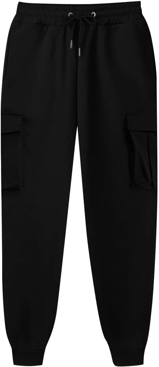 Mens Cargo Pants Relaxed Fit Pants Joggers Sweatpants Athletic Casual Workout Running Pants with Multi Pockets