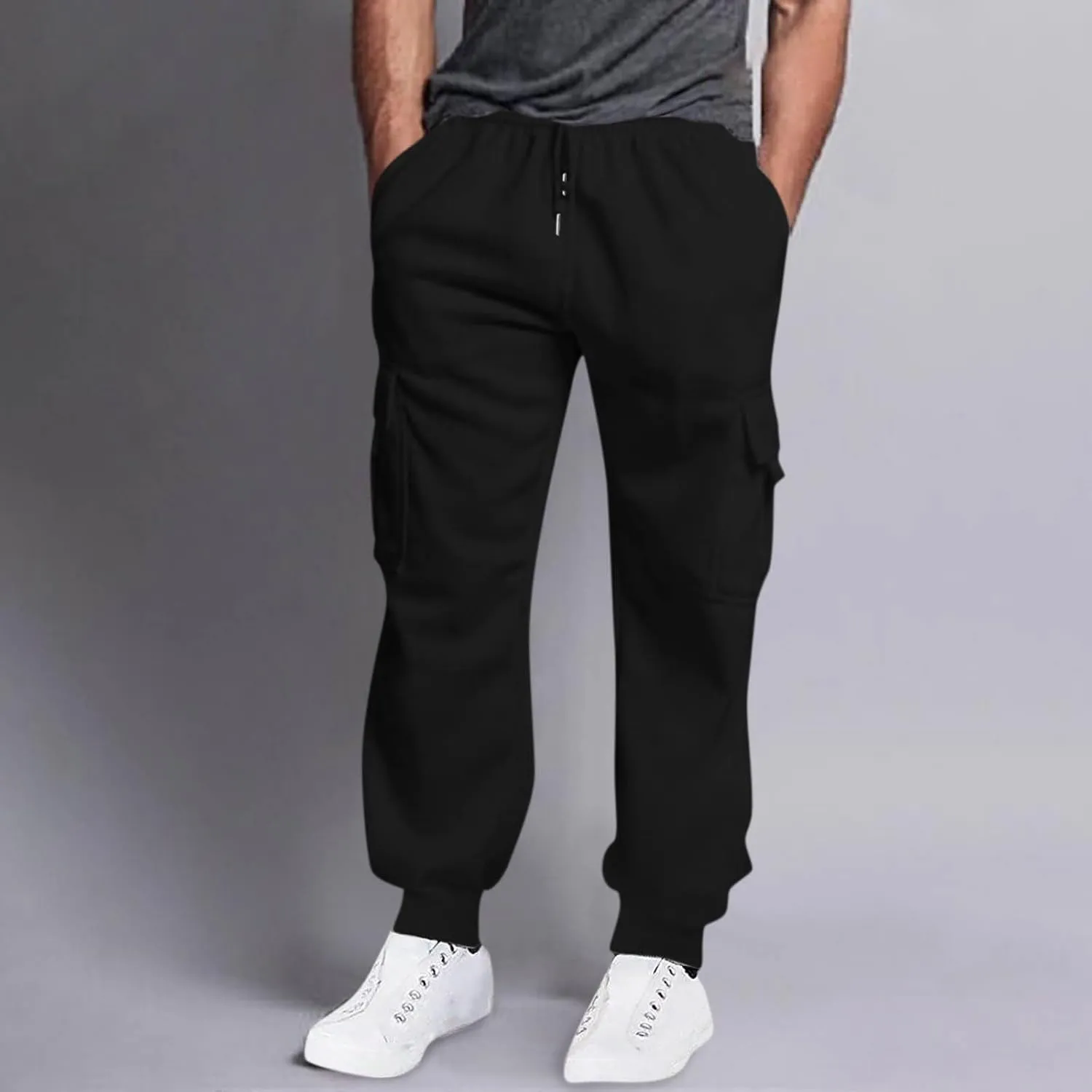 Mens Cargo Pants Relaxed Fit Pants Joggers Sweatpants Athletic Casual Workout Running Pants with Multi Pockets