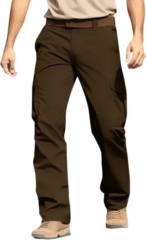 Mens Cargo Work Pants Relaxed Fit Stretch Outdoor Hiking Pants Waterproof Ripstop Camo Tactical Pants Multi Pockets