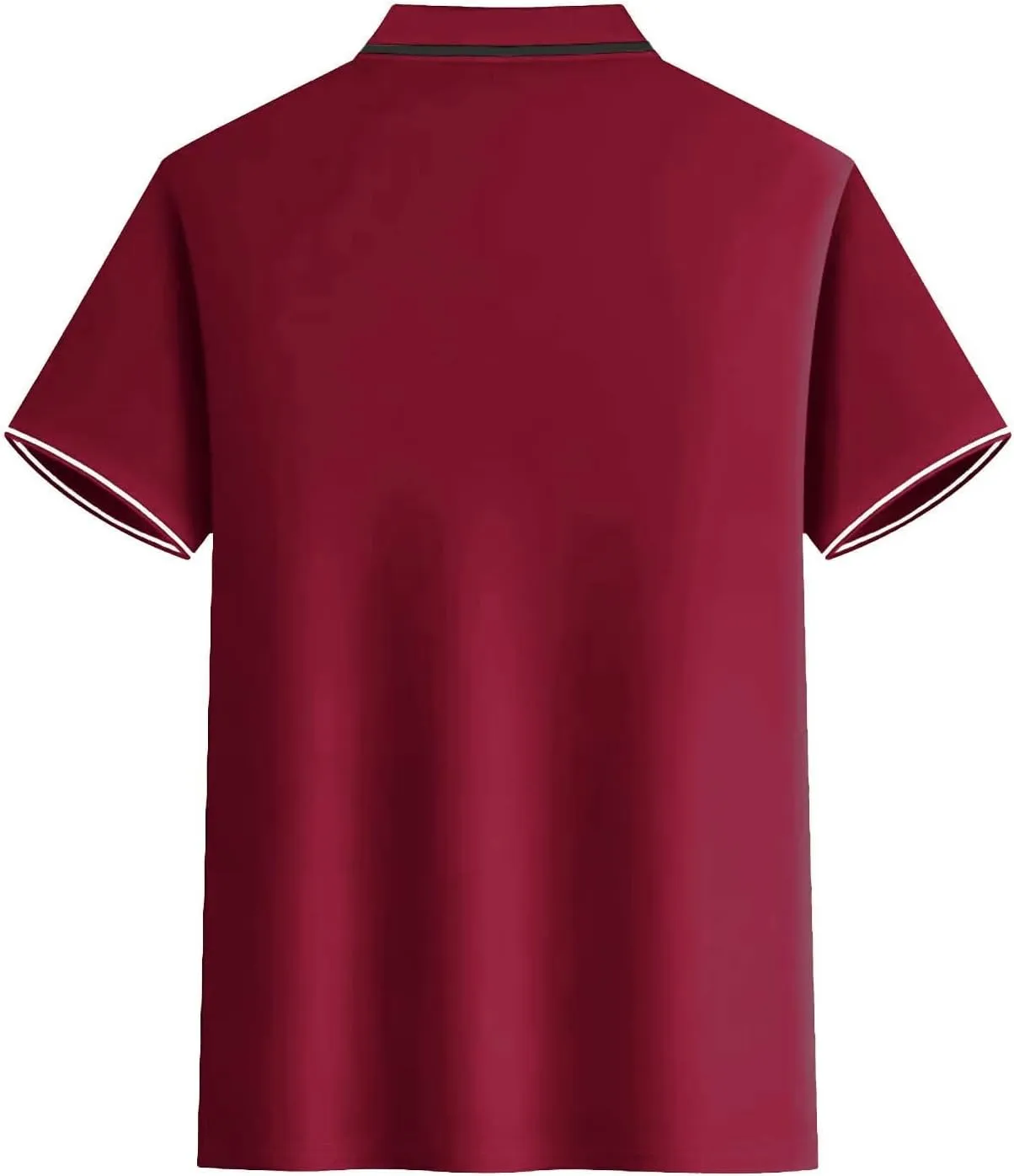 Mens Casual Polo T Shirt Zipper Button Pullover Tops Patchwork Short Sleeve Blouse Classic Golf Shirt