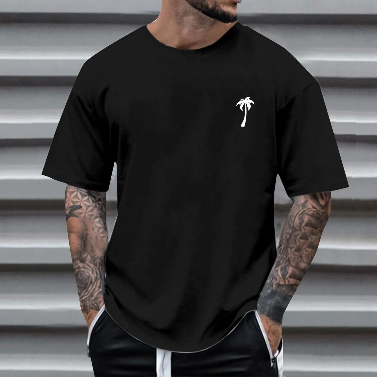 Men's Coconut Printed Graphic Tees Soft Lightweight Crew Neck Short Sleeve T-Shirts Casual Summer Streetwear