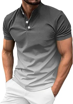 Mens Fashion Polo Shirts Casual Short Sleeve T Shirt Striped Moisture Wicking Golf Shirts Tops Spring Summer Pullover