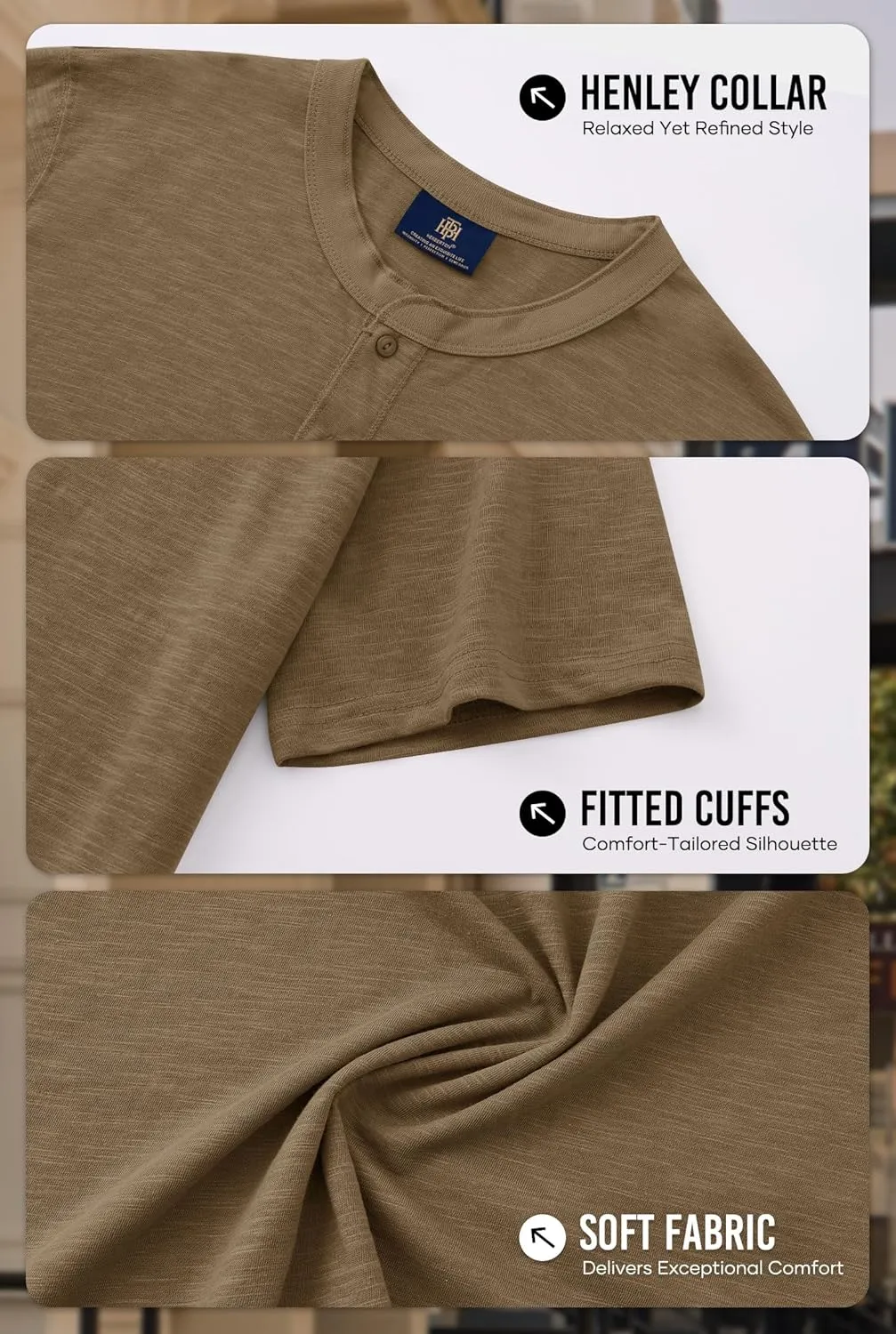 Mens Henley Shirts Casual Stretch Solid Color Short Sleeve T-Shirts (S-XXL)