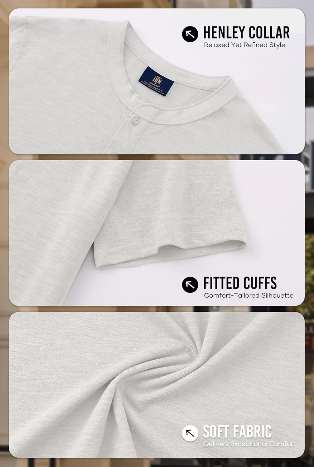 Mens Henley Shirts Casual Stretch Solid Color Short Sleeve T-Shirts (S-XXL)
