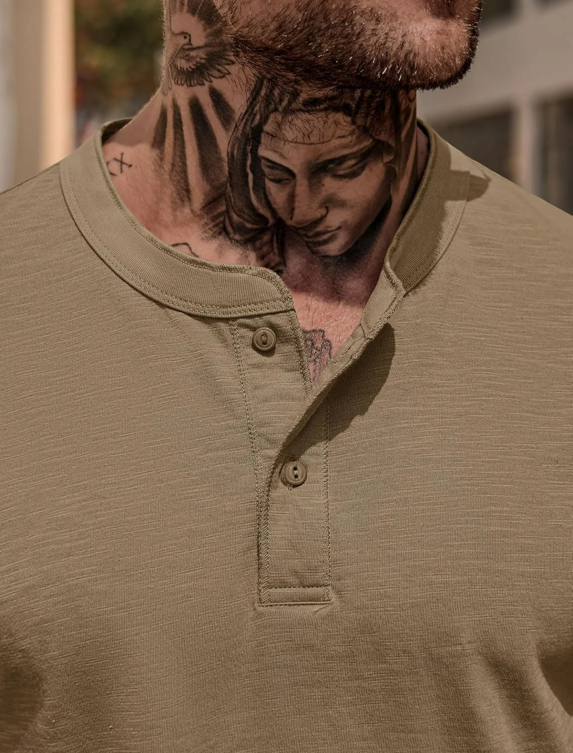 Mens Henley Shirts Casual Stretch Solid Color Short Sleeve T-Shirts (S-XXL)