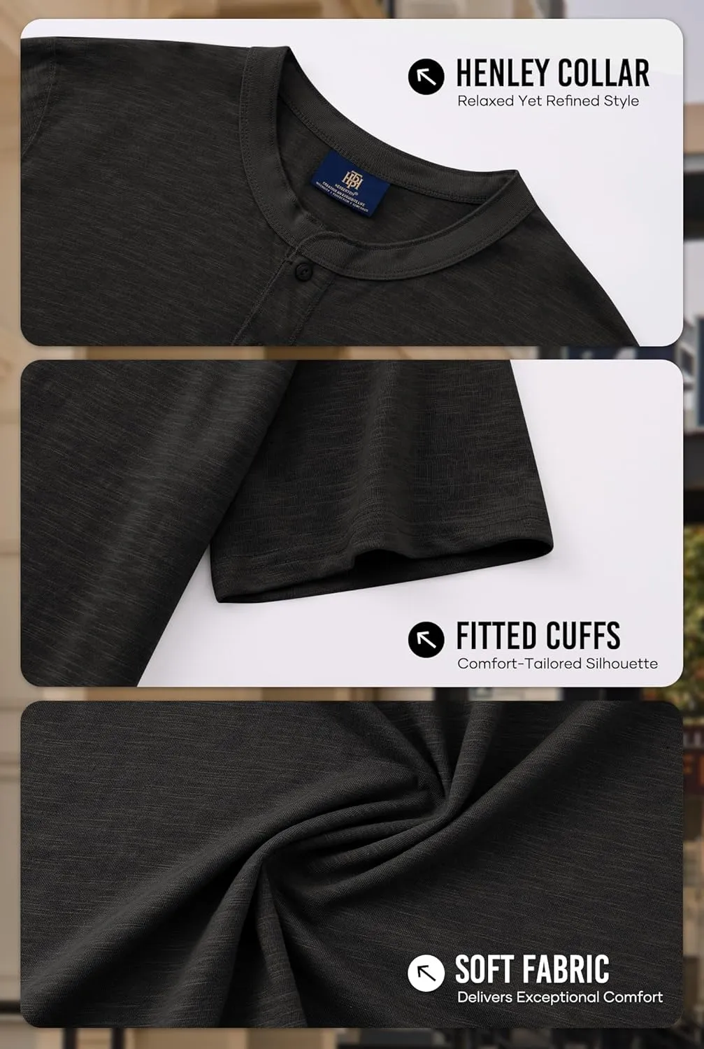 Mens Henley Shirts Casual Stretch Solid Color Short Sleeve T-Shirts (S-XXL)
