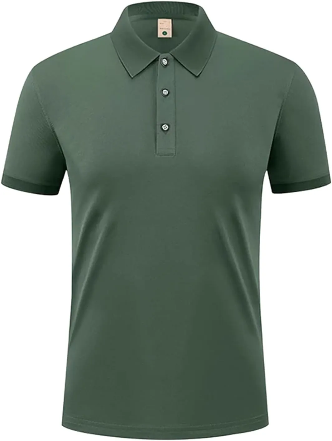 Mens Ice Silk Polo Shirt High-End T-Shirt Solid Color Short Sleeve Non-Marking Casual Lapels Business Thin Menswear