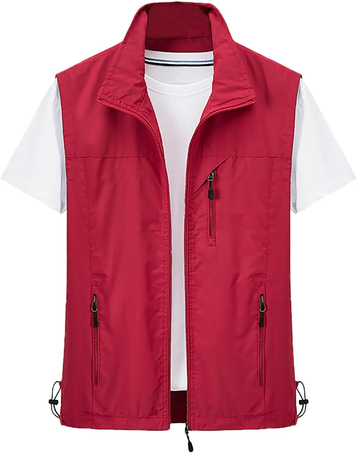 Men's Lightweight Windproof Vest Casual Full Zip Sleeveless Jacket Hiking Travel Running Sports Golf Outerwear