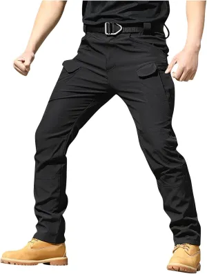 Men's Military Cargo Tactical Pants Classic Ripstop Stretch Relaxed Fit Trousers Fit Hiking Work Pants with Pockets