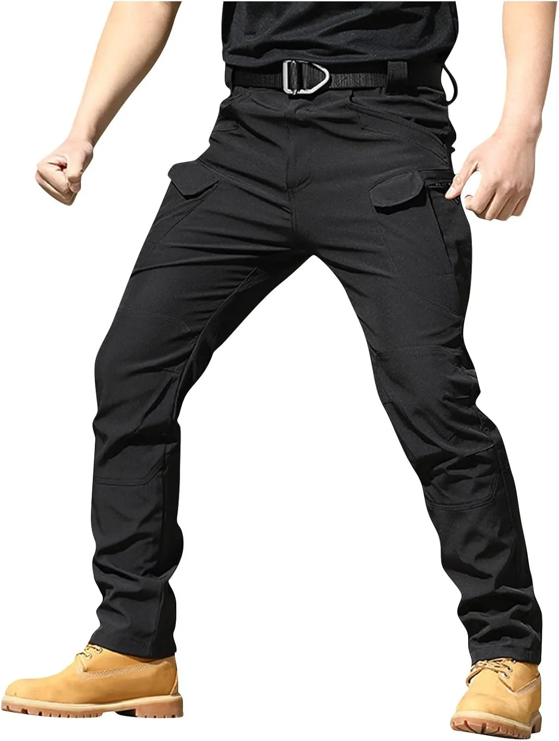 Men's Military Cargo Tactical Pants Classic Ripstop Stretch Relaxed Fit Trousers Fit Hiking Work Pants with Pockets