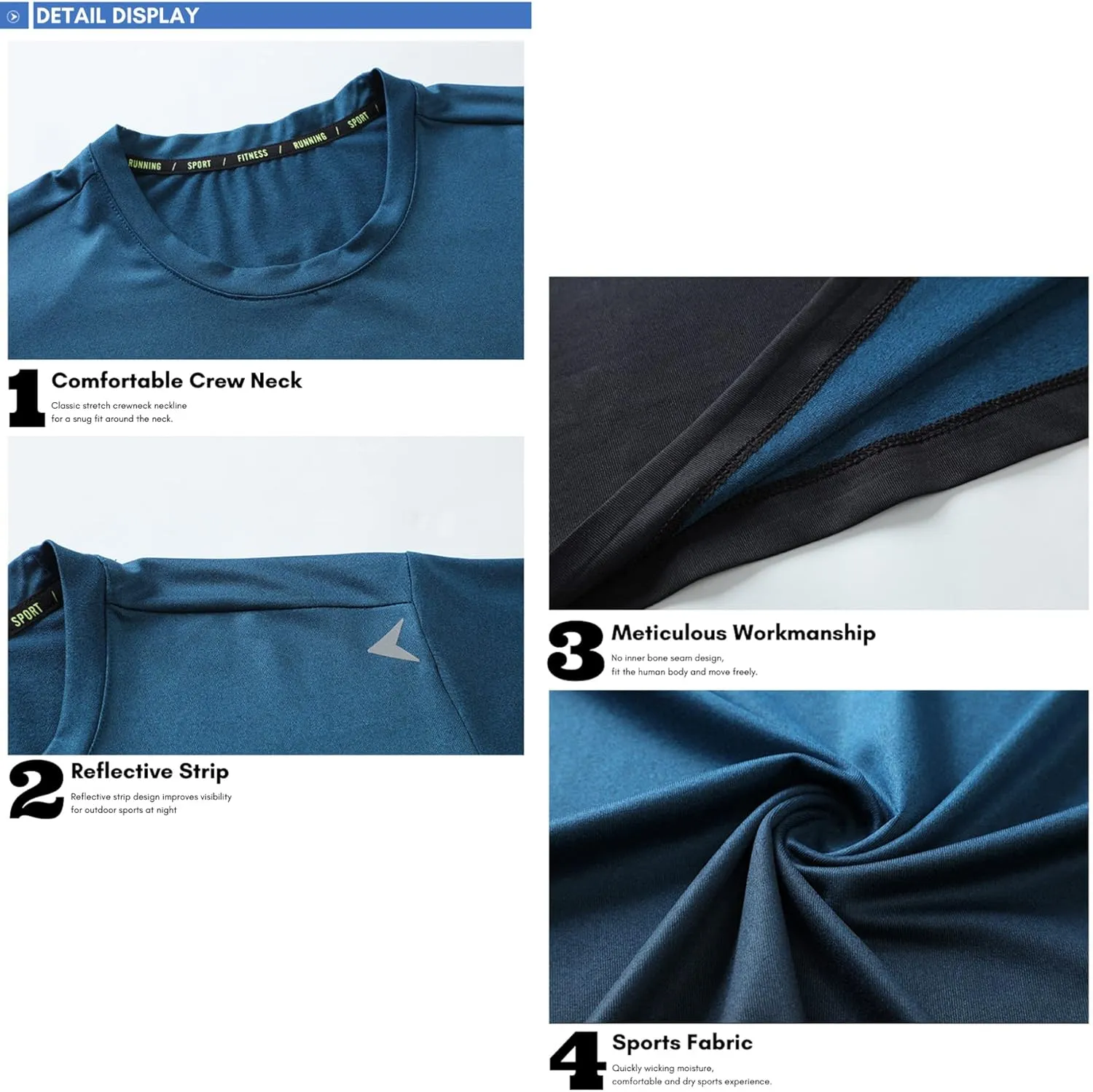 Mens Muscle Elastic Spandex Lightweight Workout Short Sleeve T-Shirts Gym Sweat Tee T61T62