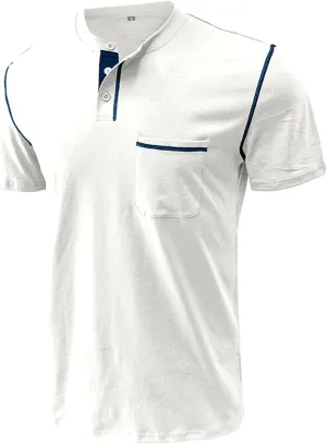 Men's Stylish Pocket Short Sleeve T-Shirts Front Placket Casual Summer Tees Casual Lightweight Outdoor Tops