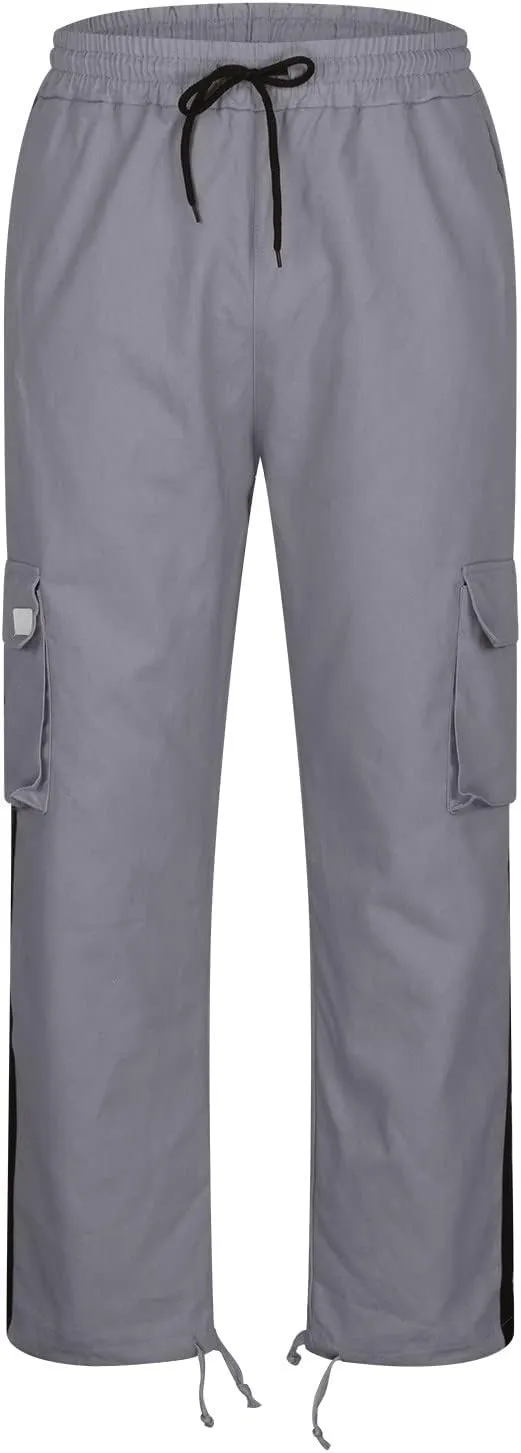 Men's Wild Cargo Pants Lightweight Tactical Pant Outdoor Hiking Jogger Loose Fit Wide Leg Pants with Multi Pockets