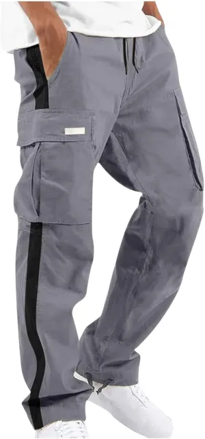 Men's Wild Cargo Pants Lightweight Tactical Pant Outdoor Hiking Jogger Loose Fit Wide Leg Pants with Multi Pockets