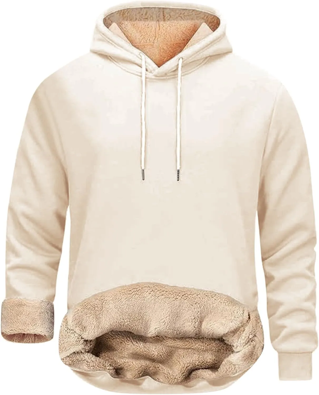 Men'S Winter Fleece Lined Hoodie Thick Thermal Sweatshirt Heavyweight Warm Hooded Pullovers Long Sleeve Outerwear