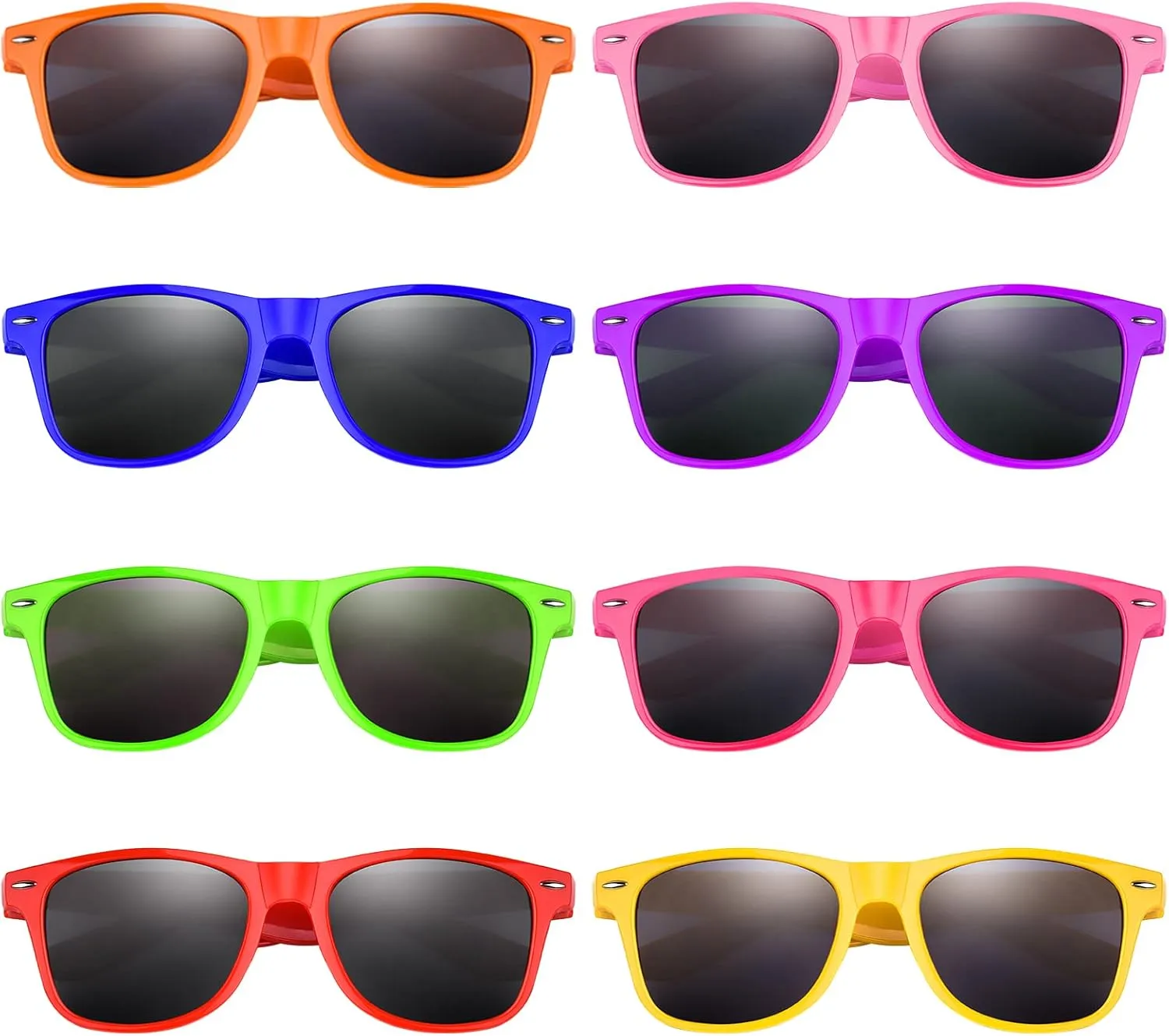 MIAHART Kids Party Sunglasses Bulk Neon Colors Glasses for Summer Beach Pool Party Carnival Prizes Birthday Party Favors