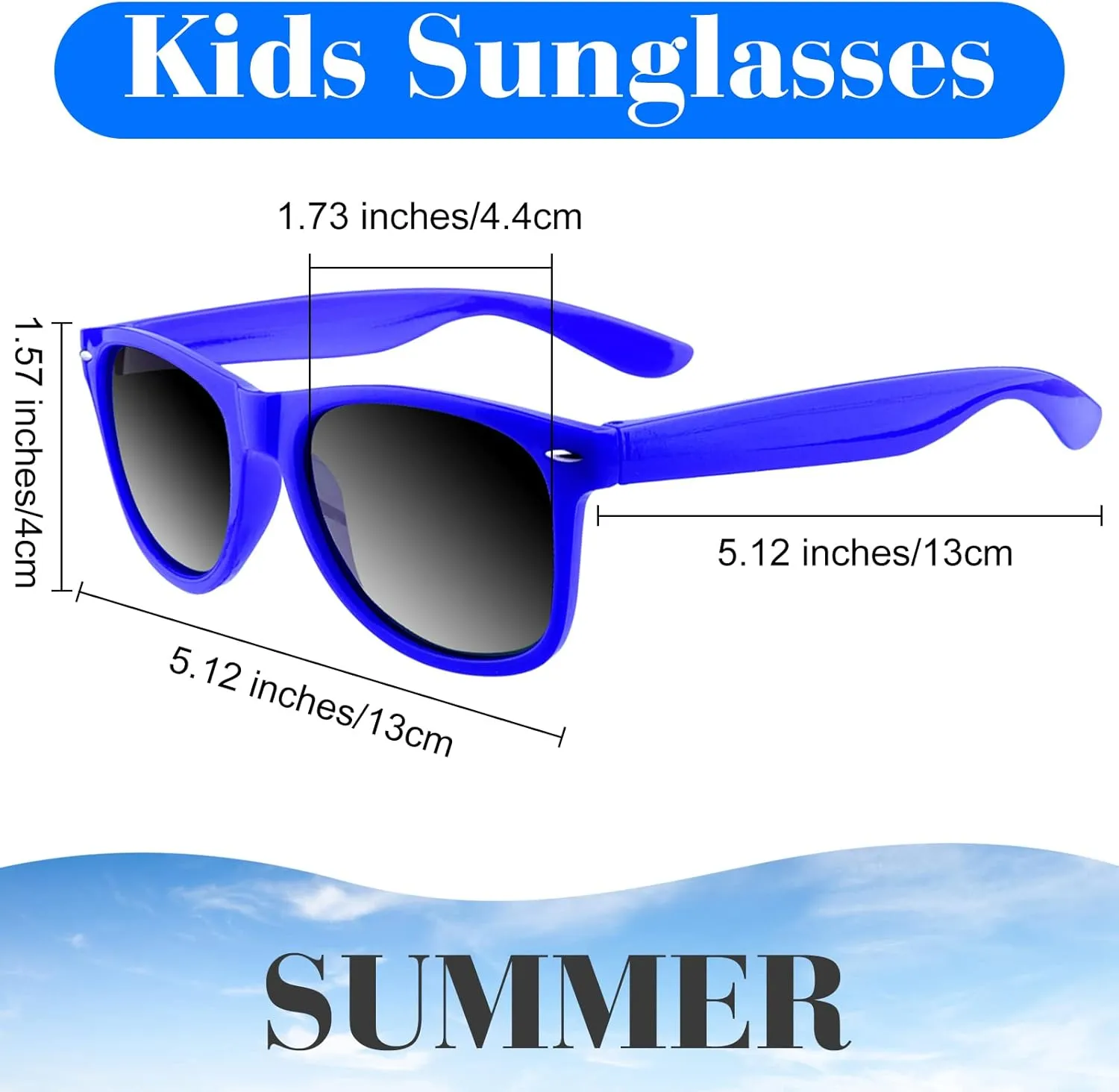 MIAHART Kids Party Sunglasses Bulk Neon Colors Glasses for Summer Beach Pool Party Carnival Prizes Birthday Party Favors