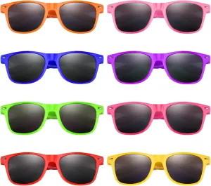 MIAHART Kids Party Sunglasses Bulk Neon Colors Glasses for Summer Beach Pool Party Carnival Prizes Birthday Party Favors