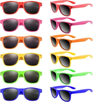 MIAHART Kids Sunglasses Bulk Neon Colors Party Glasses Favors for Boys and Girls Summer Beach Pool Party