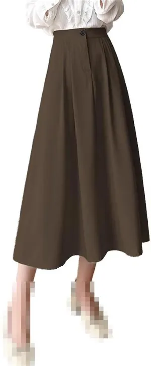 Mid-Length high-Waist Flared Hong Kong-Style Chiffon Skirt for Women,Spring,A-line Skirt