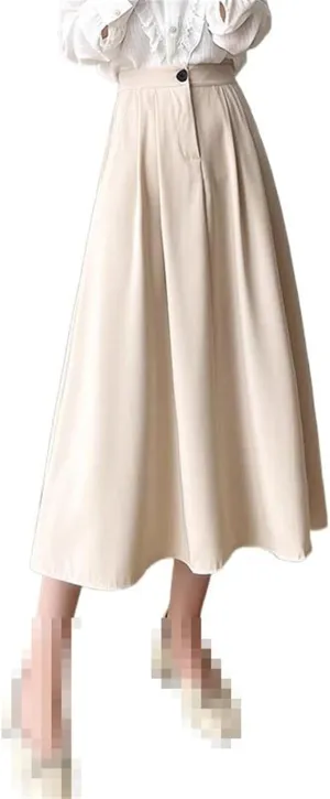 Mid-Length high-Waist Flared Hong Kong-Style Chiffon Skirt for Women,Spring,A-line Skirt
