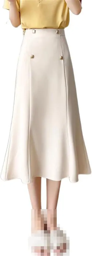 Mid-Length high-Waist Pencil Skirt for Women,Summer,A-line Office Skirt