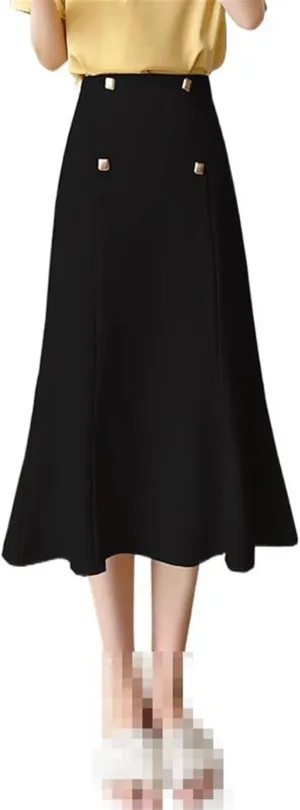 Mid-Length high-Waist Pencil Skirt for Women,Summer,A-line Office Skirt