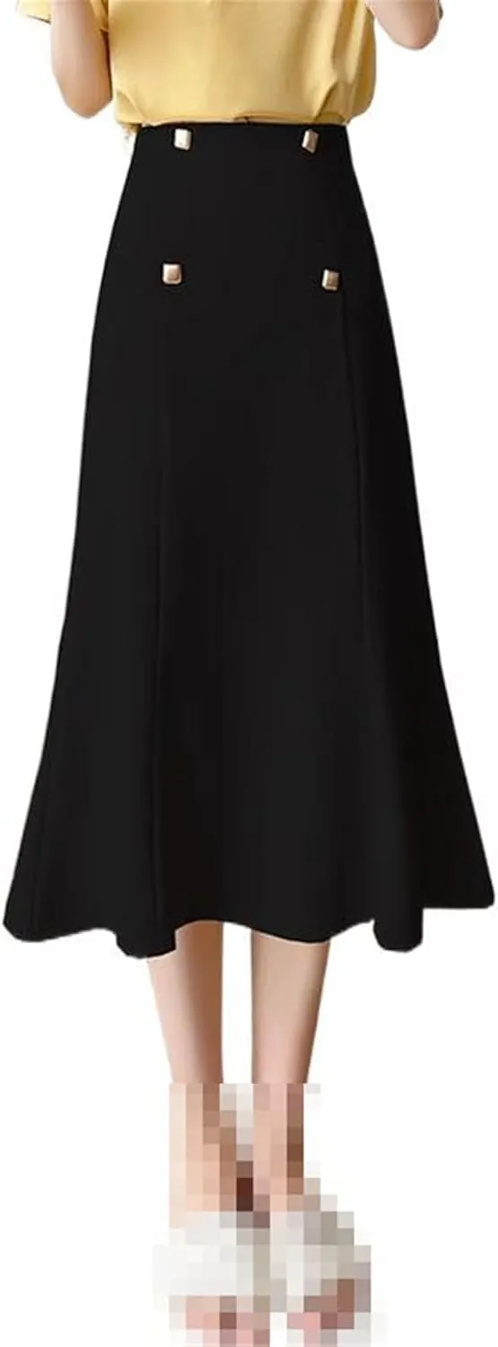 Mid-Length high-Waist Pencil Skirt for Women,Summer,A-line Office Skirt