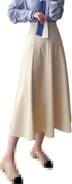 Mid-Length high-Waist Skirt for Women,Summer,Office A-line Flared Skirt