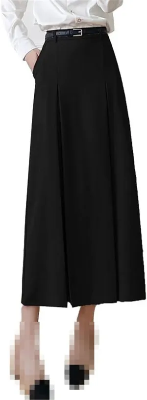 Mid-Length Office Skirt for Women,Spring,Flared high-Waist A-line Straight Skirt