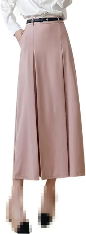 Mid-Length Office Skirt for Women,Spring,Flared high-Waist A-line Straight Skirt